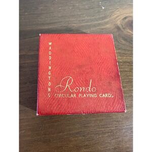 Vintage Waddingtons Rondo Circular Playing Cards Steampunk Gear Design England